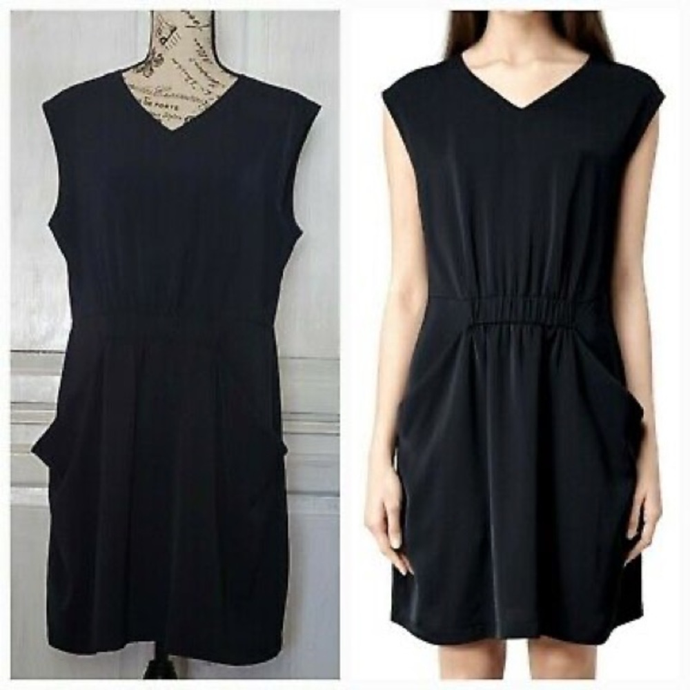 All Saints Thea Silk Dress (black)